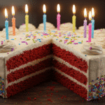 red velvet birthday cake with cream cheese frosting