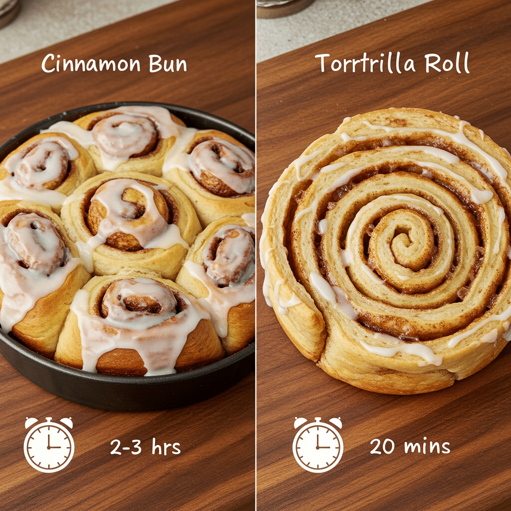 Cinnamon rolls vs. tortilla cinnamon rolls comparison