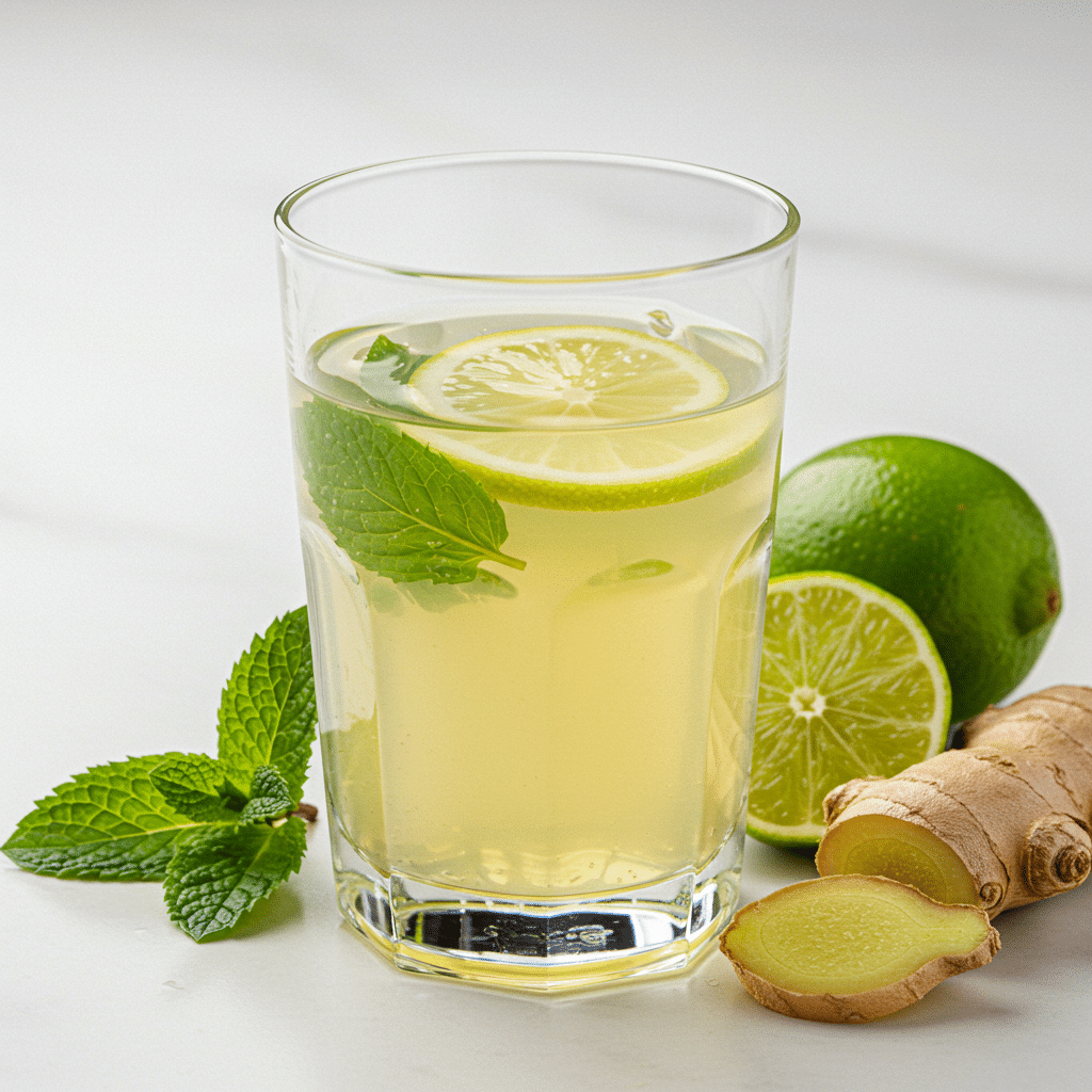 Detox citrus juice with lemon and mint