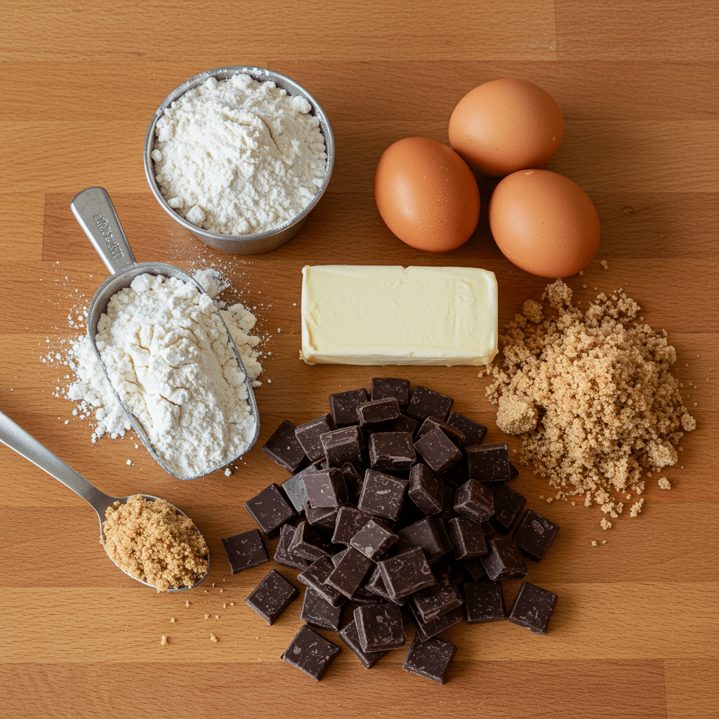 Double chunk chocolate cookie ingredients