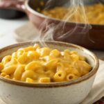 Velveeta mac and cheese in a bowl with creamy cheese sauce