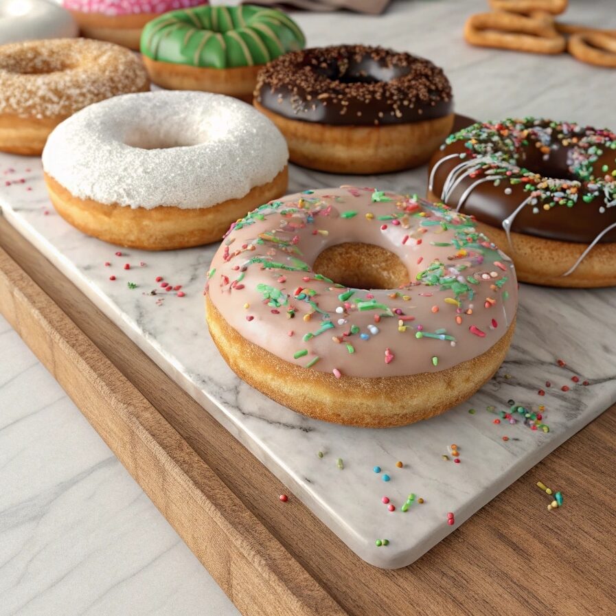 Assorted creative donut toppings National Donut Day