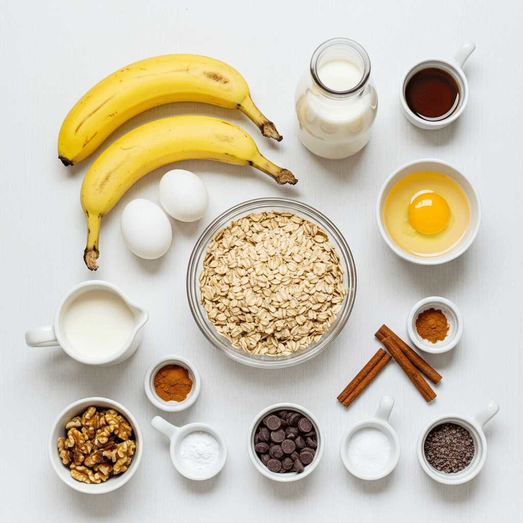 Banana bread baked oatmeal ingredients