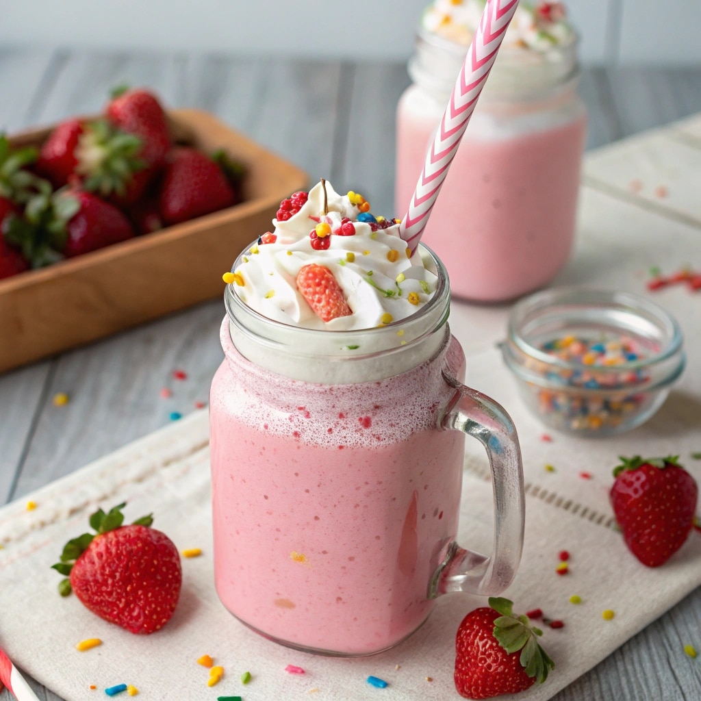 kid-friendly easy mocktail recipe with strawberry