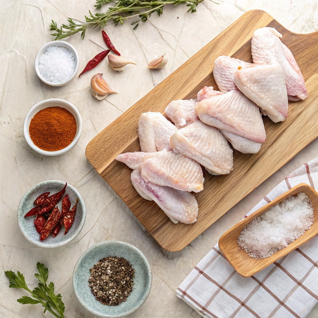 raw seasoned chicken wings ready for air fryer