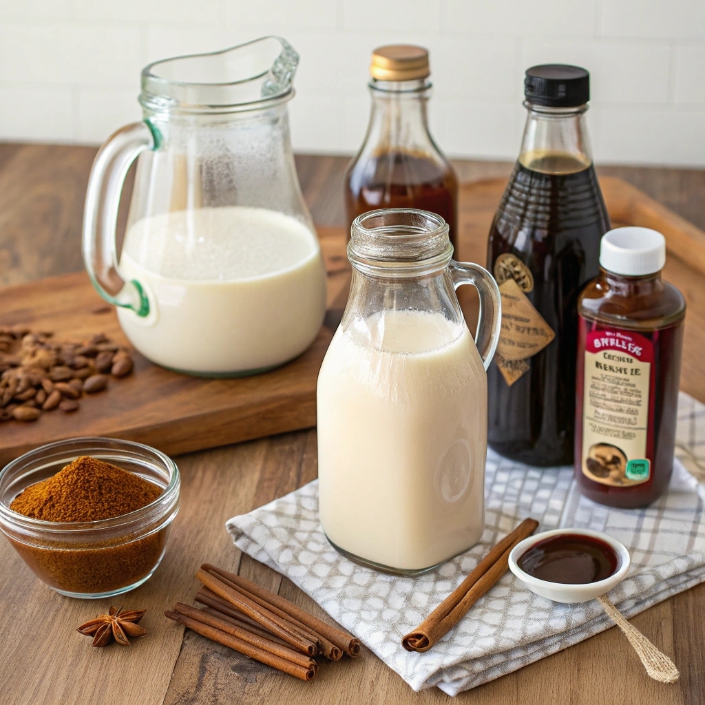 ingredients for homemade coffee creamer recipe