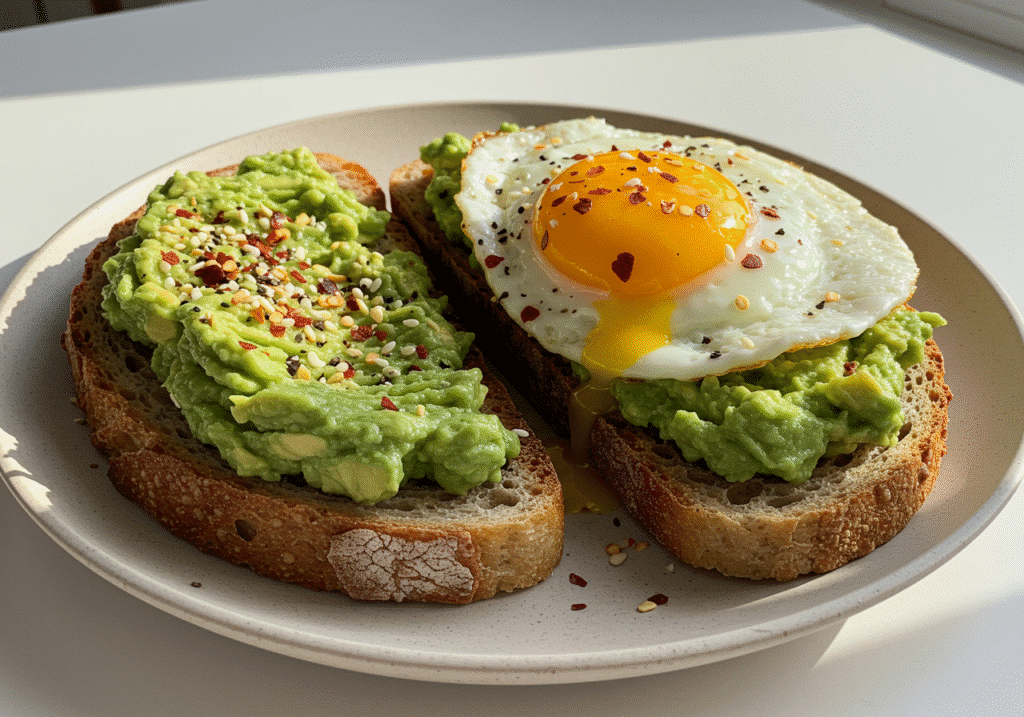  A perfectly executed savory avocado toast, a prime example of our quick and easy 15-minute breakfast recipes.