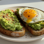 A perfectly executed savory avocado toast, a prime example of our quick and easy 15-minute breakfast recipes.