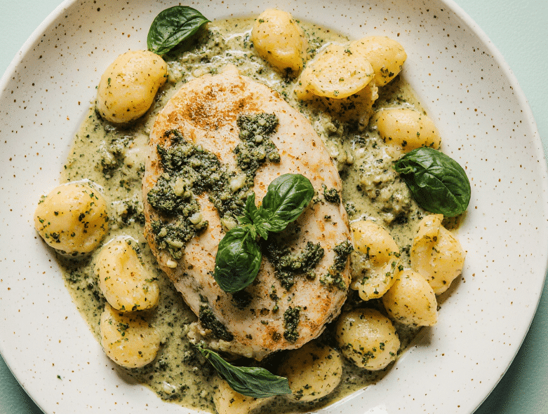 Creamy Pesto Chicken & Gnocchi