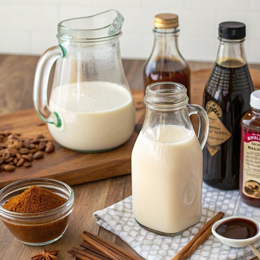 ingredients for homemade coffee creamer recipe